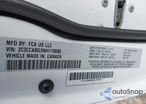 2022 Chrysler 300 S из США, поврежденный, VIN 2C3CCABGXNH170698